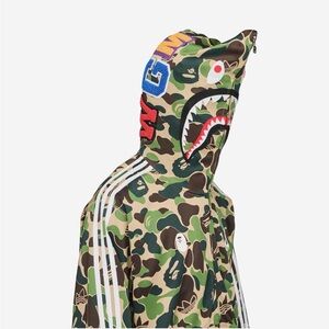 adidas x Camo Shark Hooded Performance Jacket - Green/Brown/White
